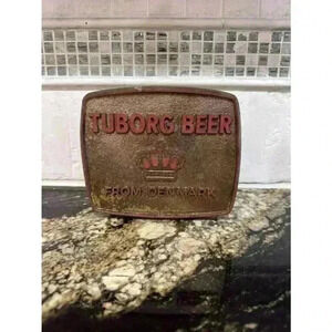 VINTAGE light up Tuborg Beer Sign Gol